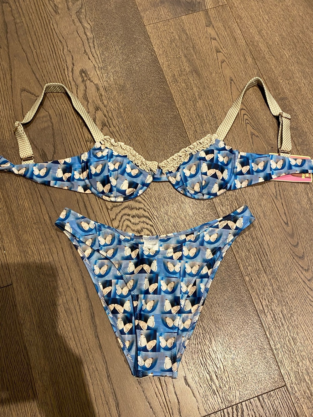 NWT Blue Butterfly Women's Bikini Set Strawberry Milk Mob